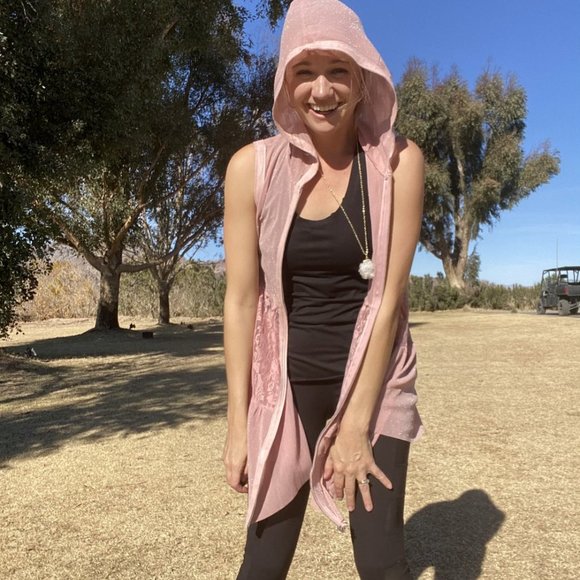 VOCAL lace, suede, chiffon zippered hoodie cover - Picture 2 of 3